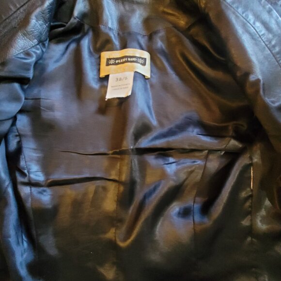 Vintage 2000s Plein Sud Black Leather Jacket by Faycal Amor - Luxe Cropp… - Picture 8 of 15